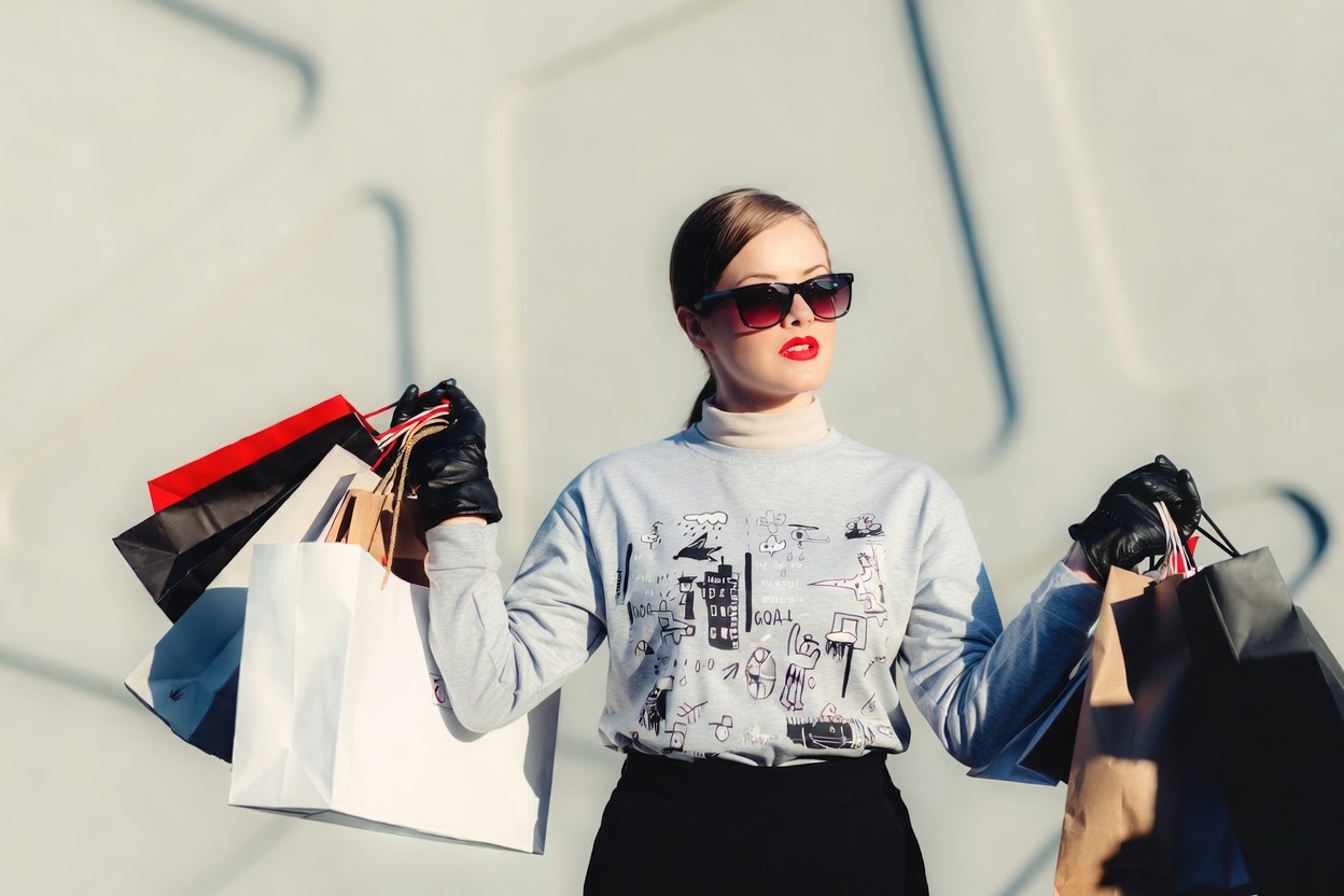 Fashion model in stylish clothing